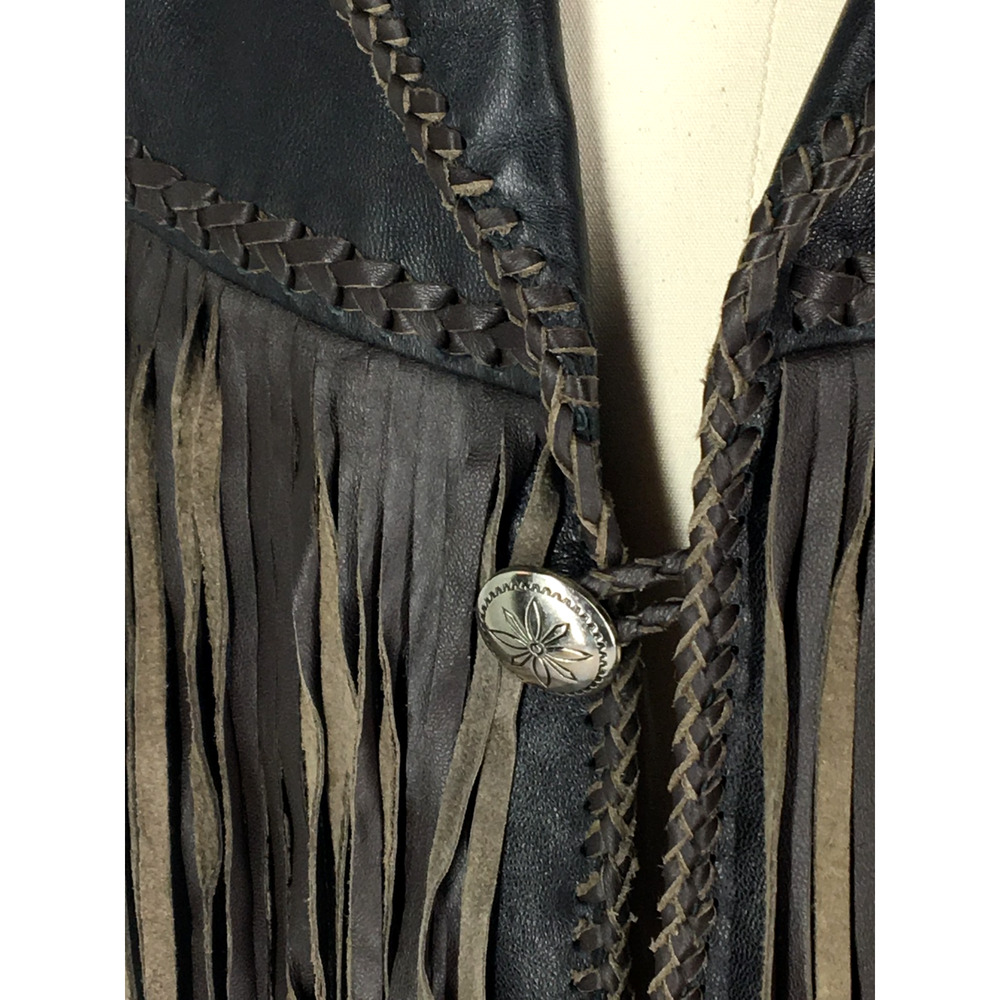 48R Scully Mens 100% Genuine Leather Ranch Western Hand Beaded 3 Button Jacket - Picture 9 of 16